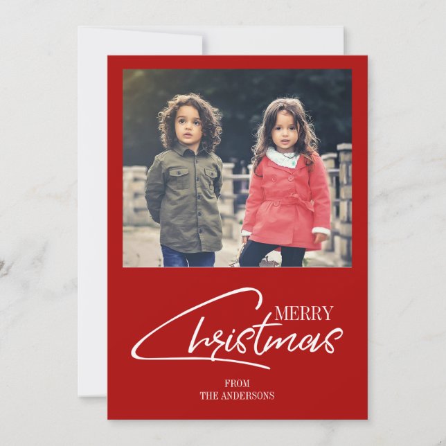 Festividades Cartão com fotos de Feriado de Script de Natal Nos (Frente)