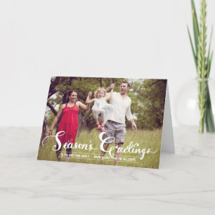Festividades Cartão com fotos de Feriado de Script de Saudações