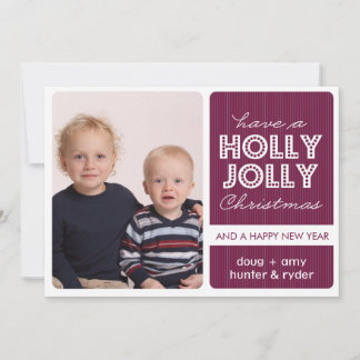 Festividades cartão com fotos de Feriado 'Holly Jolly' (DEMICK)