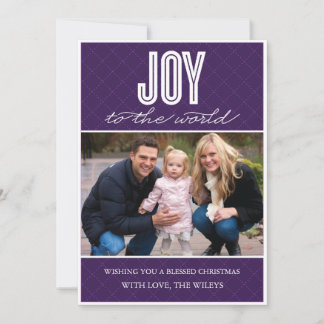 Festividades cartão com fotos de Feriado 'Joy Quilado' (Plum)