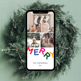 Festividades Cartão com fotos de Feriado Joyful Lettering