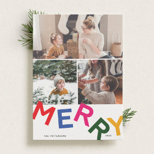 Festividades Cartão com fotos de Feriado Joyful Lettering