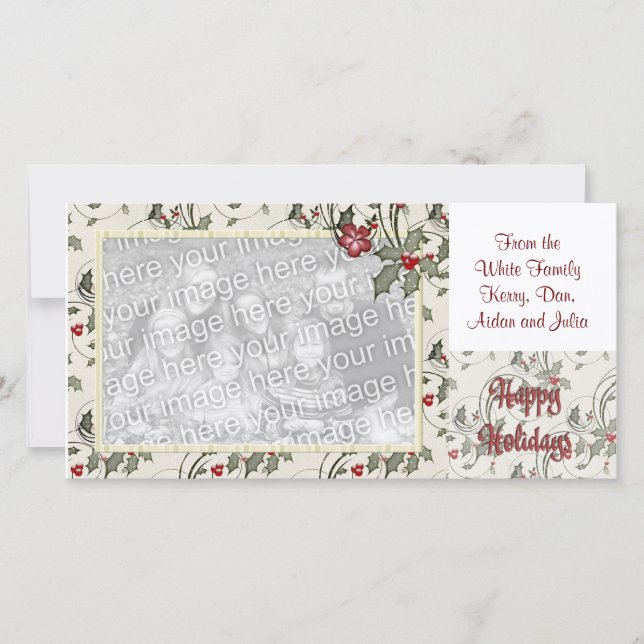 Festividades CARTÃO COM FOTOS de Feriado Personalizado de Frame (Frente)