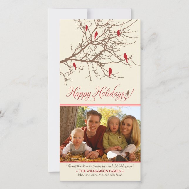 Festividades cartão com fotos de Feriados Felizes para Aves de  (Frente)