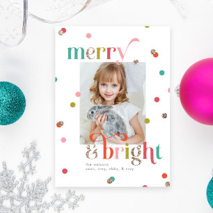 Festividades Cartão com fotos de Férias Brilhante e Feliz