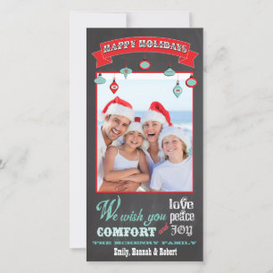 Festividades Cartão com fotos de Férias Chalkboard