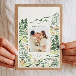 Festividades Cartão com fotos de férias das árvores de Natal