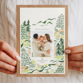 Festividades Cartão com fotos de férias das árvores de Natal