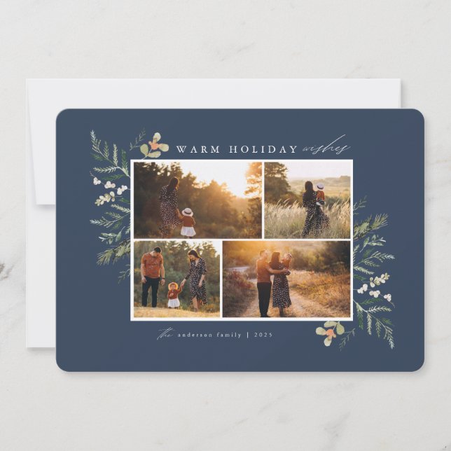 Festividades Cartão com fotos de Férias das Ramais de inverno (Frente)