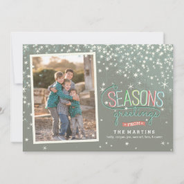 Festividades Cartão com fotos de Férias das Saudações do Season