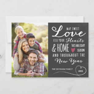 Festividades Cartão com fotos de Férias de Amor Doce Chalkboa