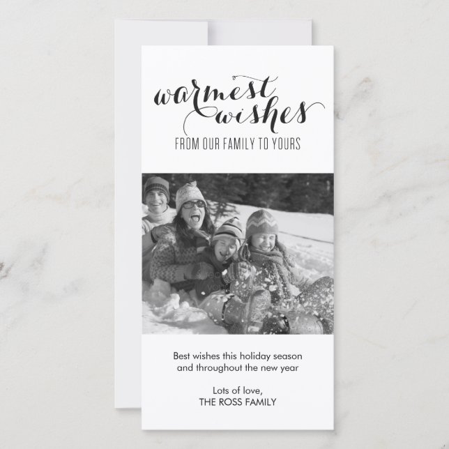 Festividades Cartão com fotos de Férias de Desejo Mais Caloroso (Frente)