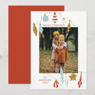 Festividades cartão com fotos de Férias de enfeites de natal