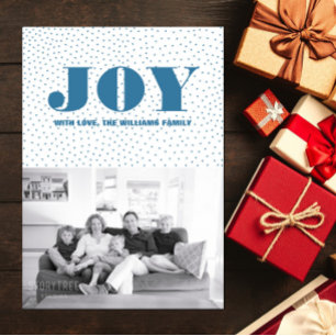 Festividades Cartão com fotos de Férias de Joy Starred Azul
