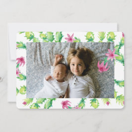 Festividades Cartão com fotos de Férias do Cactus Watercolor no