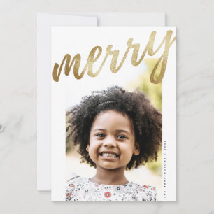 Festividades Cartão com fotos de Férias Dourado de Script Bra