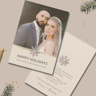 Festividades Cartão com fotos de Férias Elegante para Newlyweds