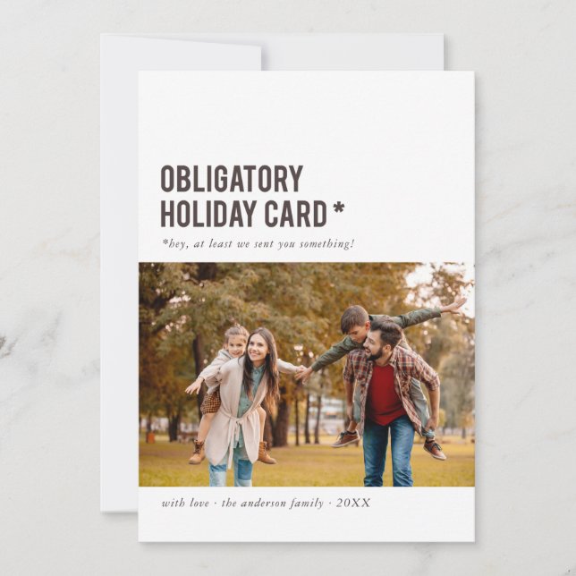 Festividades Cartão com fotos de Férias Engraçado com Cartão de (Frente)