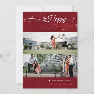 Festividades cartão com fotos de Férias Felizes 5x7 3