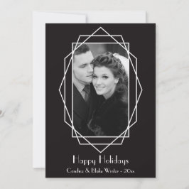 Festividades Cartão com fotos de Férias Geométricas Art Deco Pr