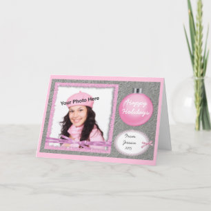 Festividades Cartão com fotos de Férias Girly e Silver
