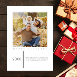 Festividades Cartão com fotos de Férias Mínimas de cinza