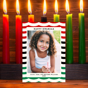 Festividades Cartão com fotos de Férias Moderno de Greve de Kwa