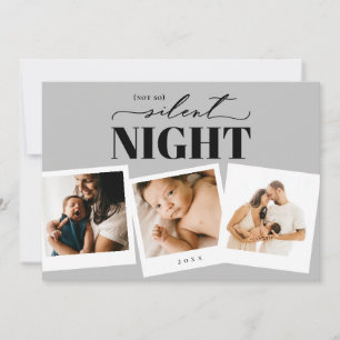 Festividades Cartão com fotos de Férias Noite Silver Não Muito