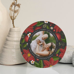 Festividades Cartão com fotos de Férias Redondas do Jardim de i