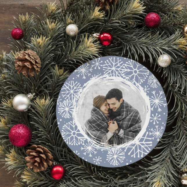 Festividades Cartão com fotos de Férias Snowball Round | Céu (Criador carregado)