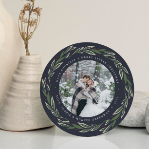 Festividades Cartão com fotos de Férias Wreath de inverno