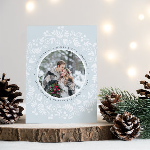 Festividades Cartão com fotos de Férias Wreath de inverno