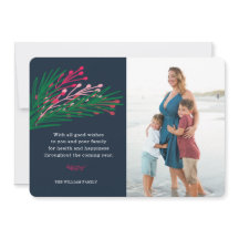 Cartão com fotos de Folhas e Berries