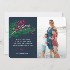 Festividades Cartão com fotos de Folhas e Berries