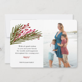 Festividades Cartão com fotos de Folhas e Berries