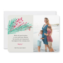 Cartão com fotos de Folhas e Berries