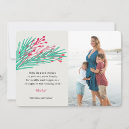 Festividades Cartão com fotos de Folhas e Berries