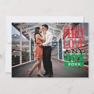 Festividades cartão com fotos de Foto Paz, Amor e Joy 5x7