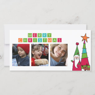 Festividades cartão com fotos de natal alegre