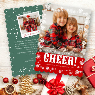 Festividades Cartão com fotos de Natal Cheers Snowflakes