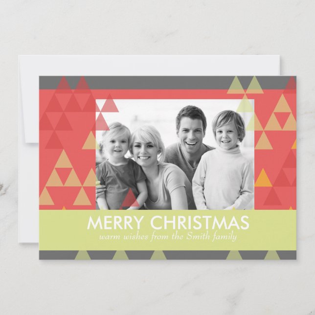 Festividades Cartão com fotos de Natal de Cor do Inverno (Frente)