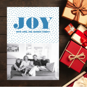 Festividades Cartão com fotos de Natal de Joy Dotado   Azul