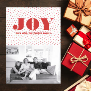 Festividades Cartão com fotos de Natal de Joy Dotado Vermelho