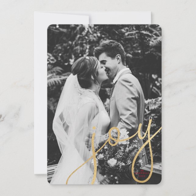 Festividades Cartão com fotos de Natal de Joy Dourado com verme (Frente)