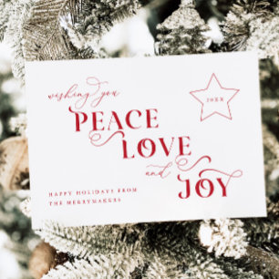 Festividades Cartão com fotos de Natal de Joy Peace Love
