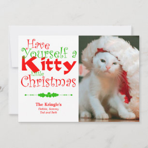 Festividades Cartão com fotos de Natal de Natal de gatinho