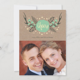 Festividades Cartão com fotos de Natal de Pinho, Berries