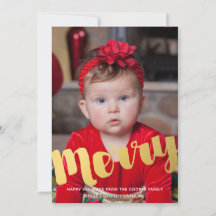 Cartão com fotos de Natal de Script de Feliz Doura