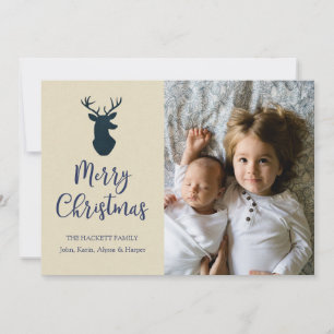 Festividades Cartão com fotos de Natal de Veado Russo Moderno