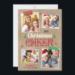 Festividades Cartão com fotos de Natal do Crafty<br><div class="desc">Celebre a temporada com este cartão de feriado moderno e na moda de Berry Berry Sweet. Visite nossa sala de exibição de design em WWW.BERRYBERRYSWEET.COM</div>